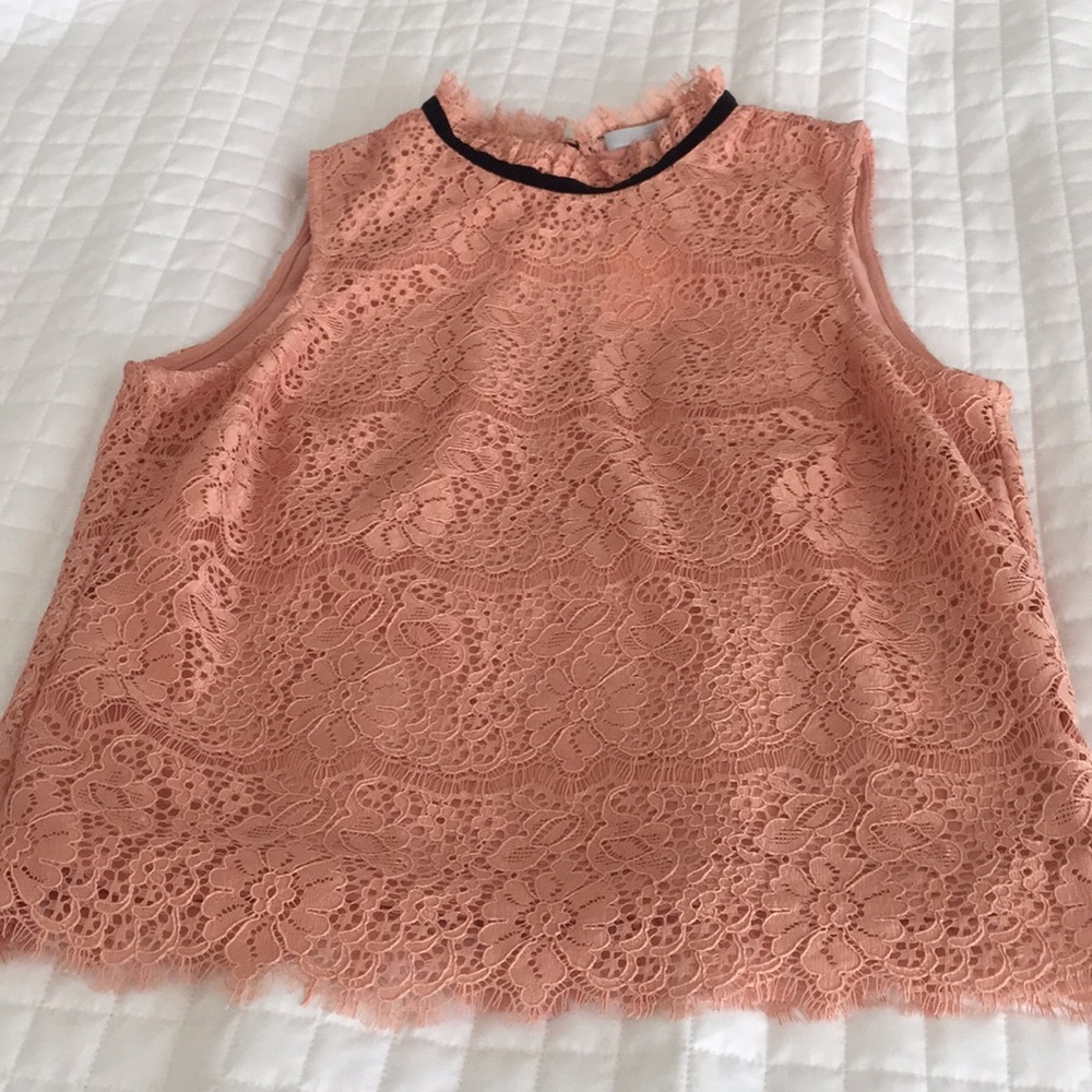 Lace high neck top